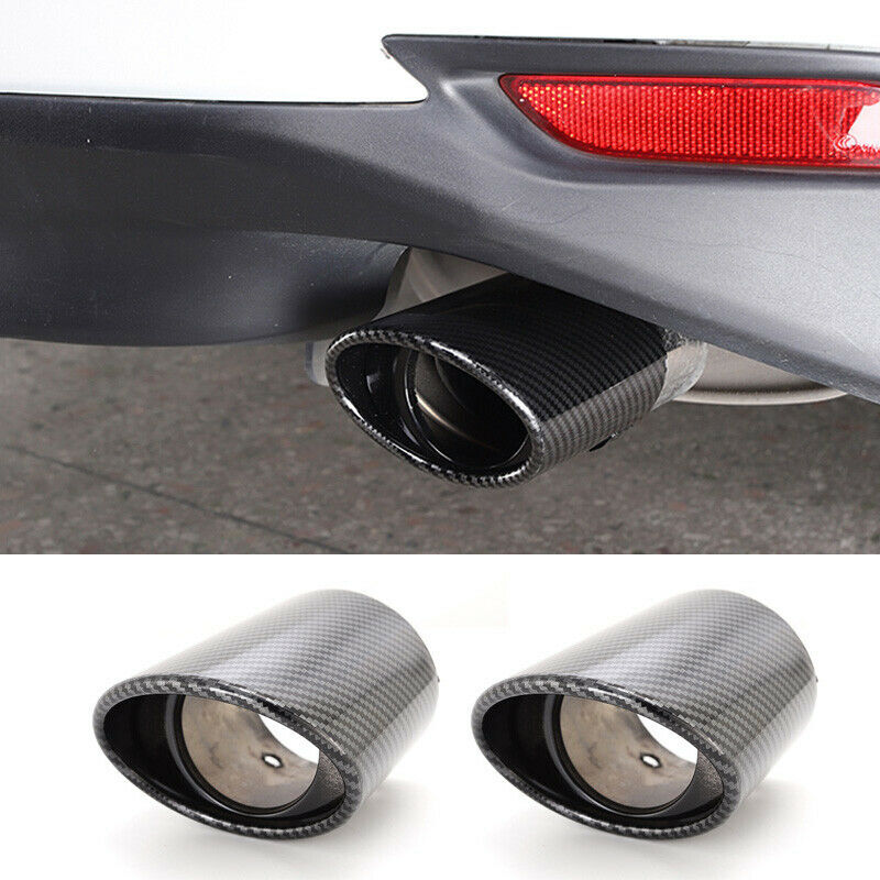 for Toyota for Camry 18-23 Carbon Fiber Exhaust Pipe Tip Rear Tail Throat Muffler 2x