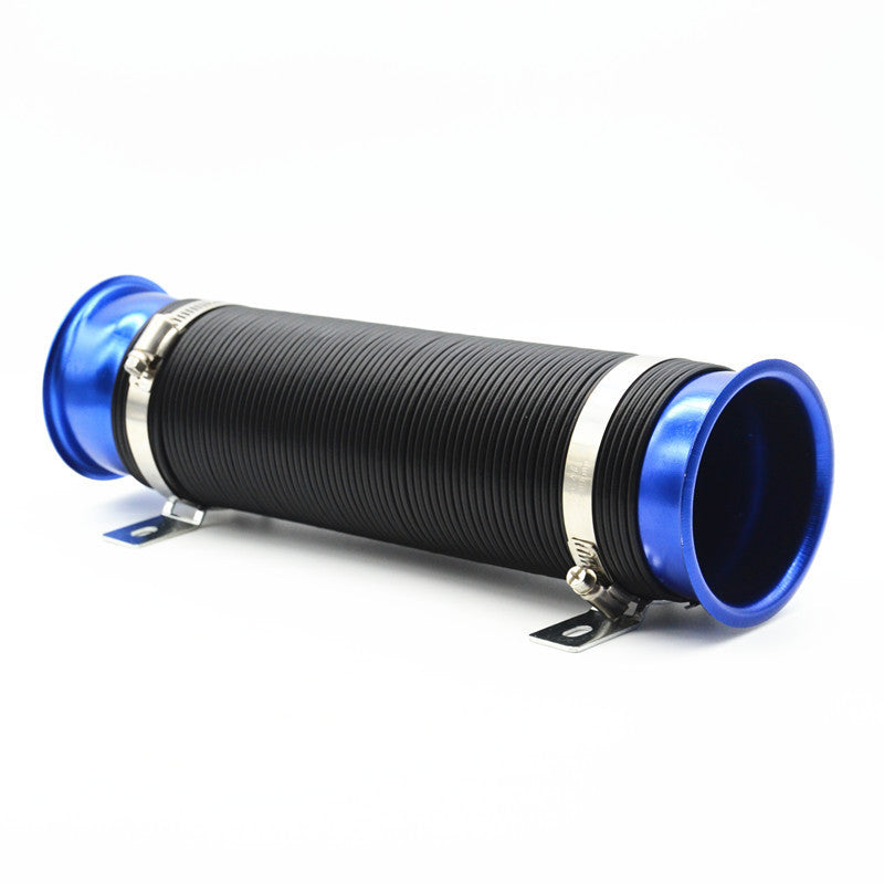 Universal Car Blue 3 Multi Flexible Cold Air Intake Pipe Inlet Hose Tube Duct