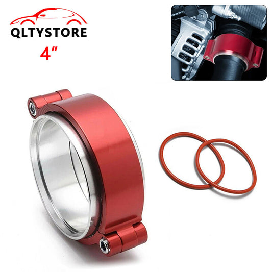 4 101mm Aluminum Quick Release V-Band Clamp for Intake Intercooler Pipe Red