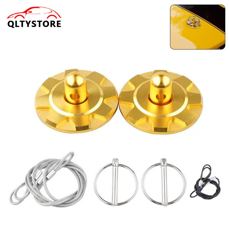 Gold Hardware Bonnet Racing Hood Pin Lock Appearance Kit Universal Aluminum