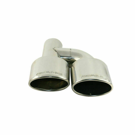 Left 2.5'' Engraved AMG Dual Exhaust TipS Universal for Mercedes-Benz C-CLASS