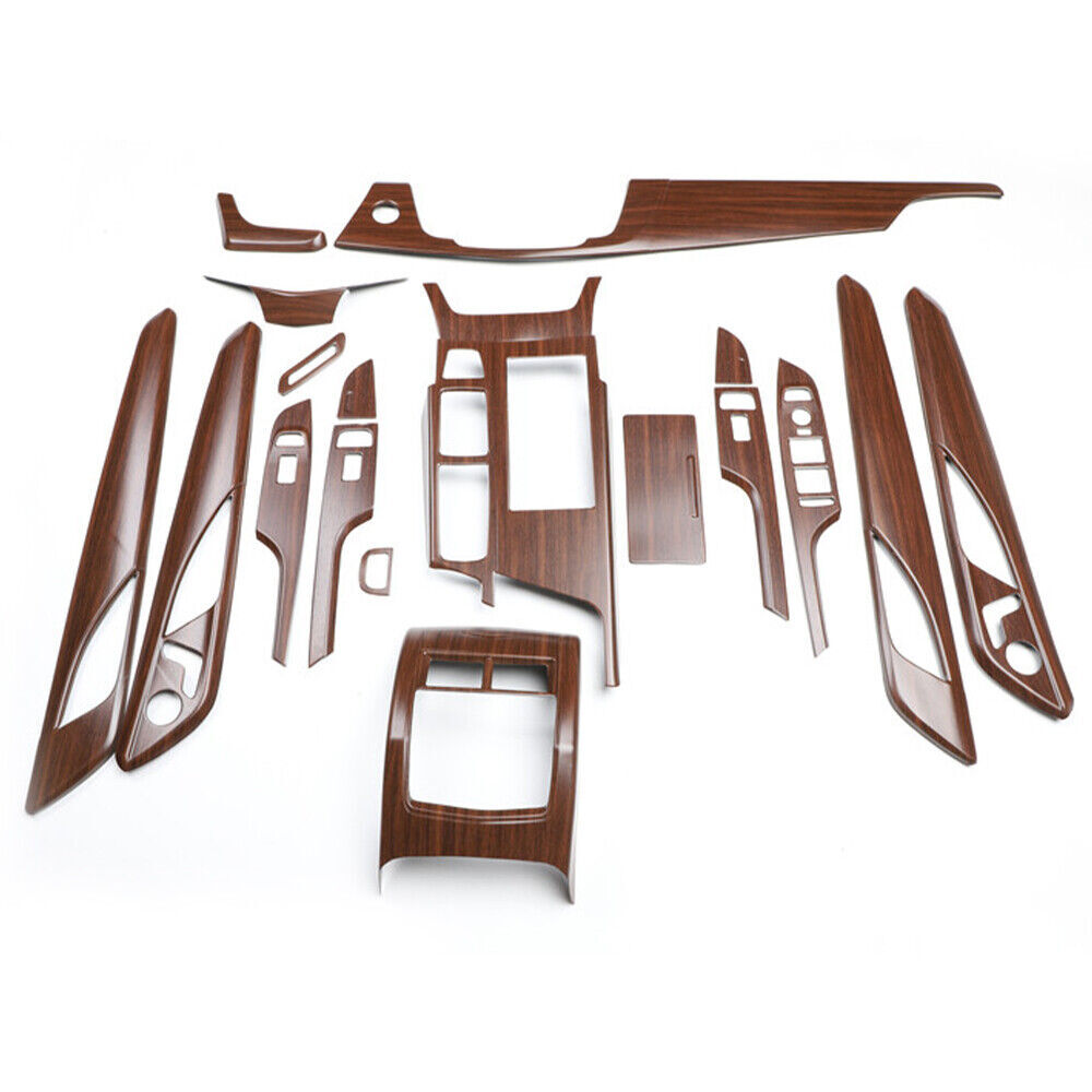 Car Interior Decoration Full Set Trim 18PCS for Cadillac CT6 2016-20 Wood Grain