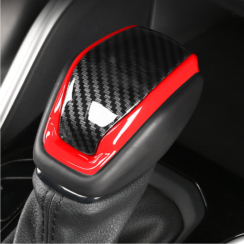 Red carbon fiber shift knob cover trim for 2020-2024 for Toyota Highlander ABS