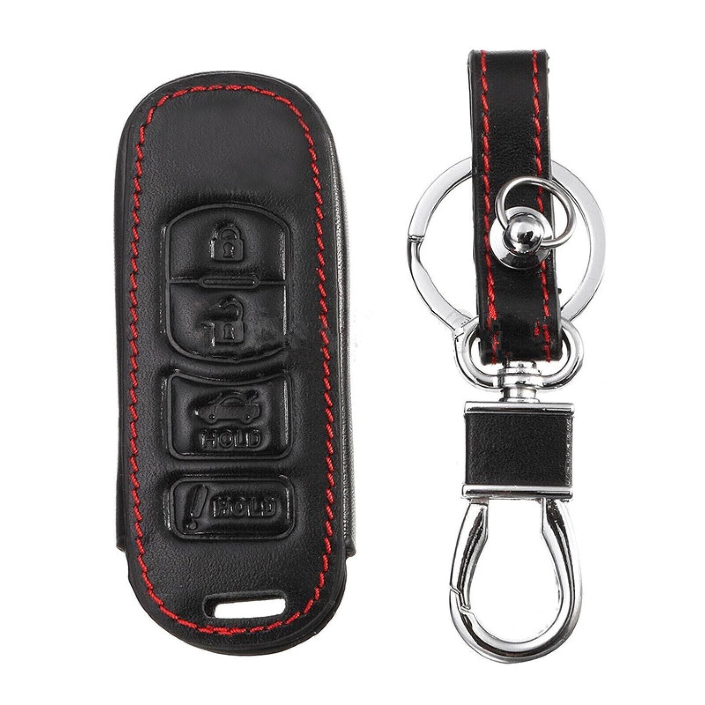 Remote Key Holder 4-Button PU Leather Case Cover for Mazda 3/6/CX5/CX7/2017 A