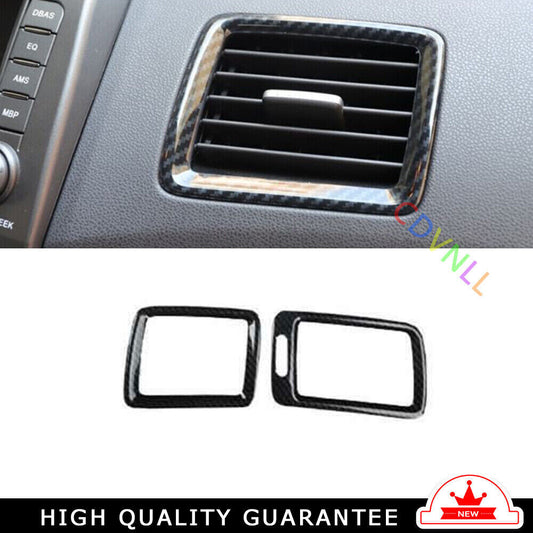 LR AC Air Outlet Vent Cover Trim 2 for Honda for Civic 8th 2006-2011 Carbon Fiber