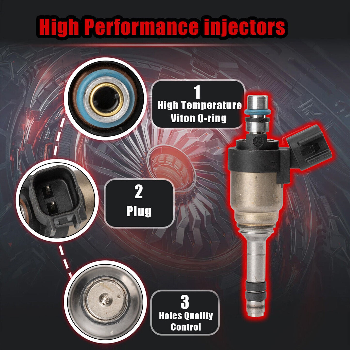 6PCS Fuel Injector for Hyundai Santa Fe Azera for Kia Sorento Sedona 3.3L 2014-2018