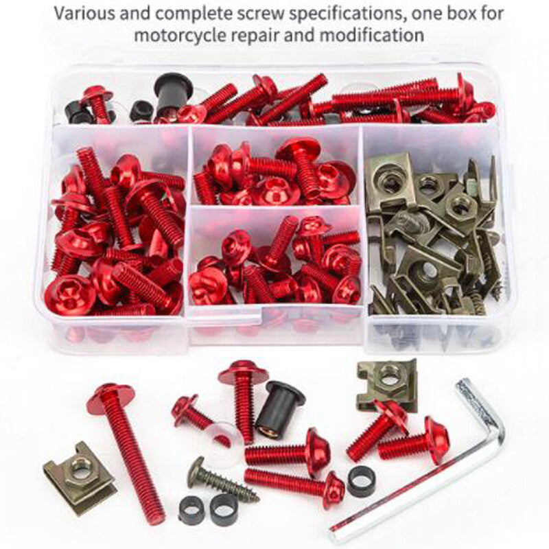 177-piece motorcycle windshield rectifier bolt kit, fastener clip screw set, aluminum