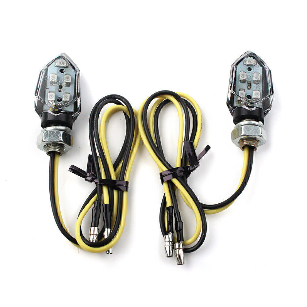2x Motorcycle for Mini Smoke Blinker LED Turn Signal Amber Indicators Lights