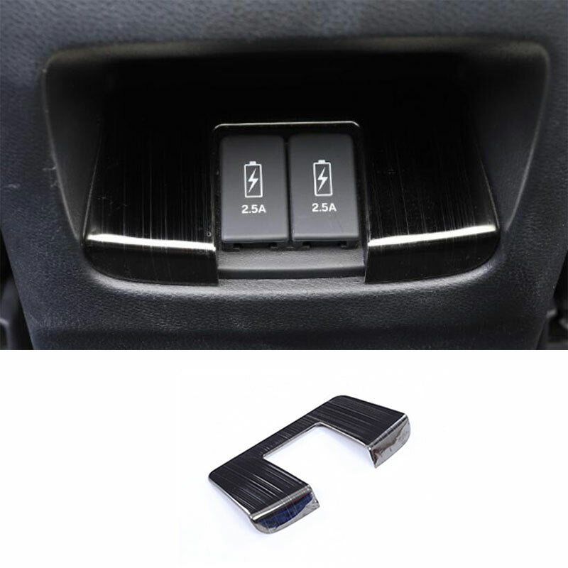 1Pcs Black Steel Rear USB Cigarette Lighter Trim for Honda CR-V CRV 2017-2021