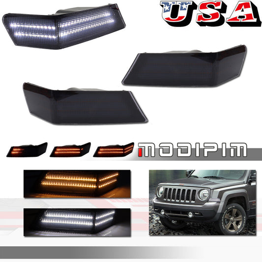 Two-piece set of left and right corner lights (DRL) turn signals suitable for Jeep Patriot 2007-2017.