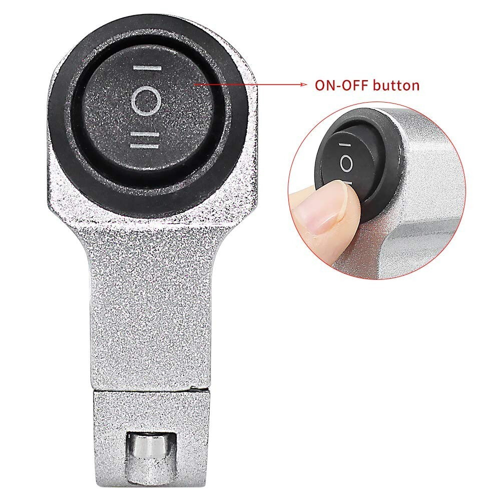 Handlebar Light Switch,On/Off/One Button,CNC Aluminium Fog Light Switch ATV 12V