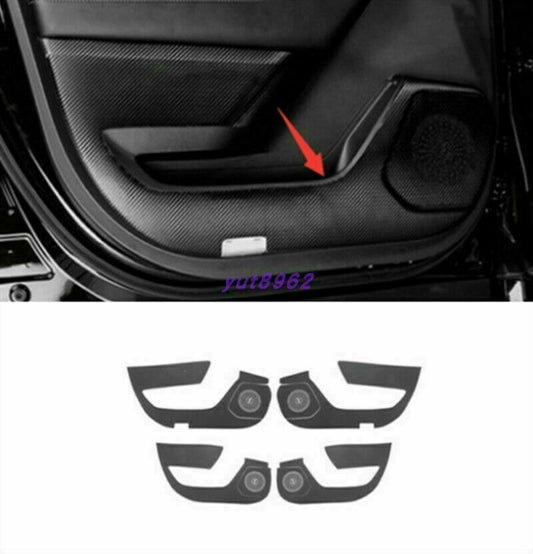 Carbon Fiber Leather Door Anti-Kick Anti-Dirty Trim for Toyota Highlander 20-23