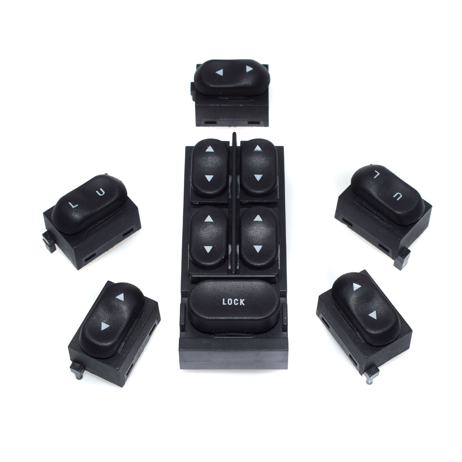 for Ford for Mustang 6Pcs New Power Window and Door Lock Switches Front Right Left