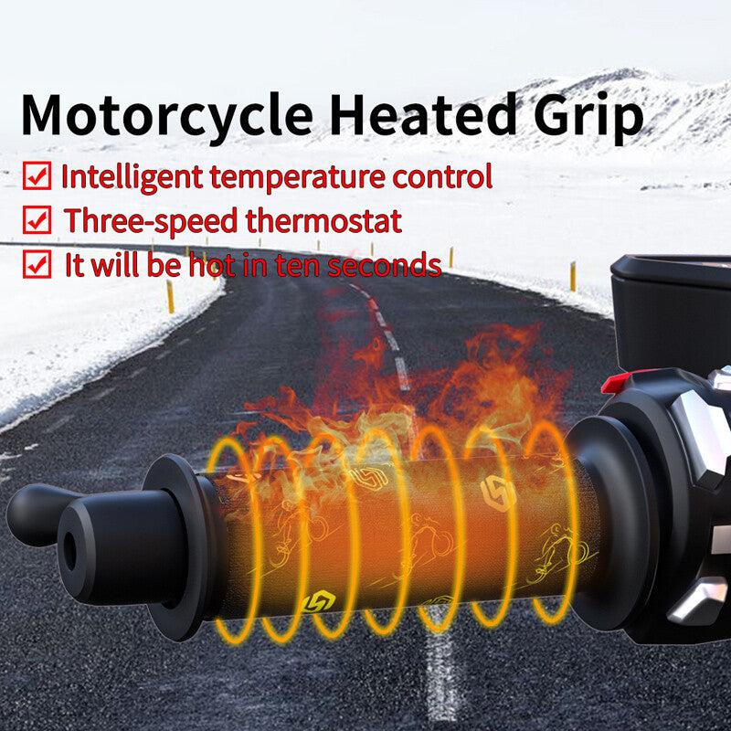 Motorcycle heated grip pad, handlebar heater, retractable cover, 12V