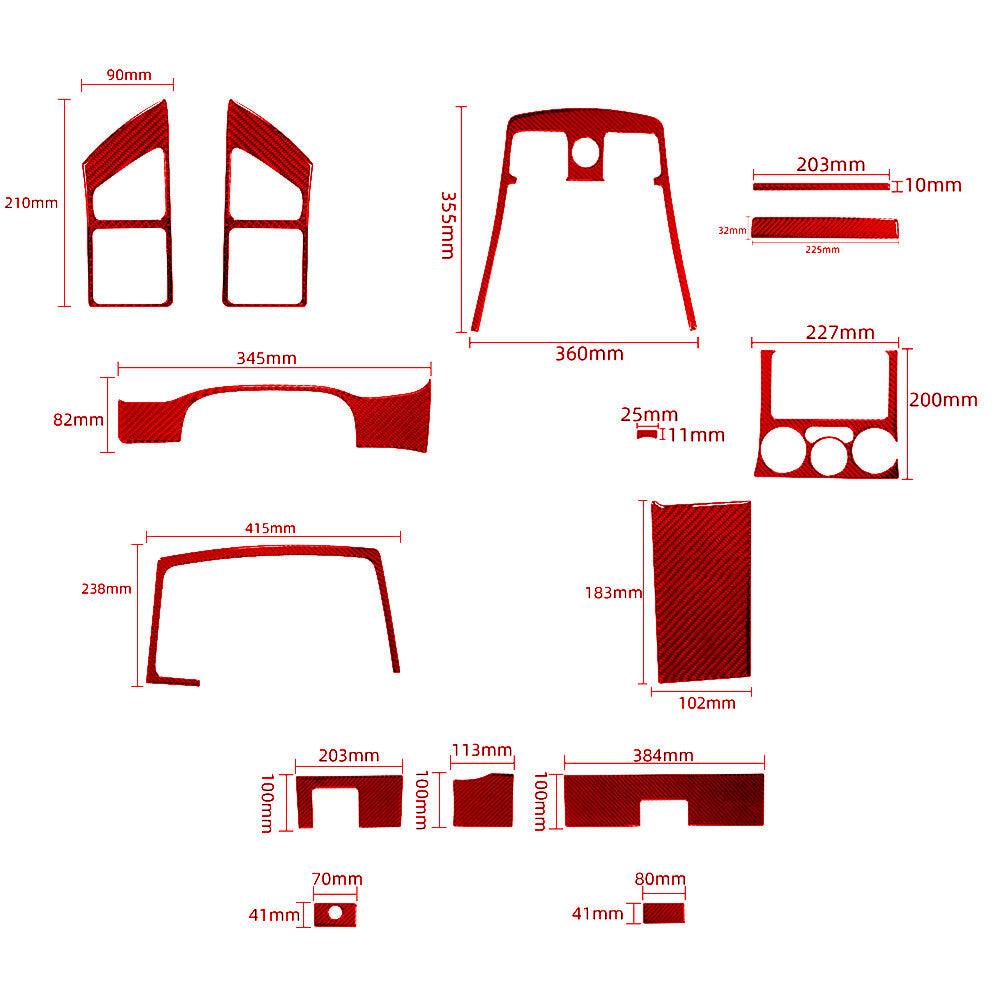 15X Red Carbon Fiber Front Dashboard Cover For Colorado 2004-2012/ for Canyon 2005-12
