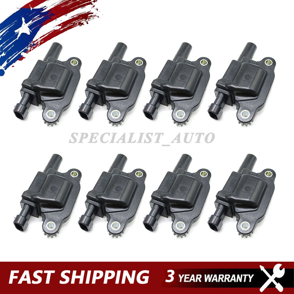 8X Square Ignition Coil for Chevy Silverado 1500 for GMC 5.3L 6.0L 6.2L V8 UF413