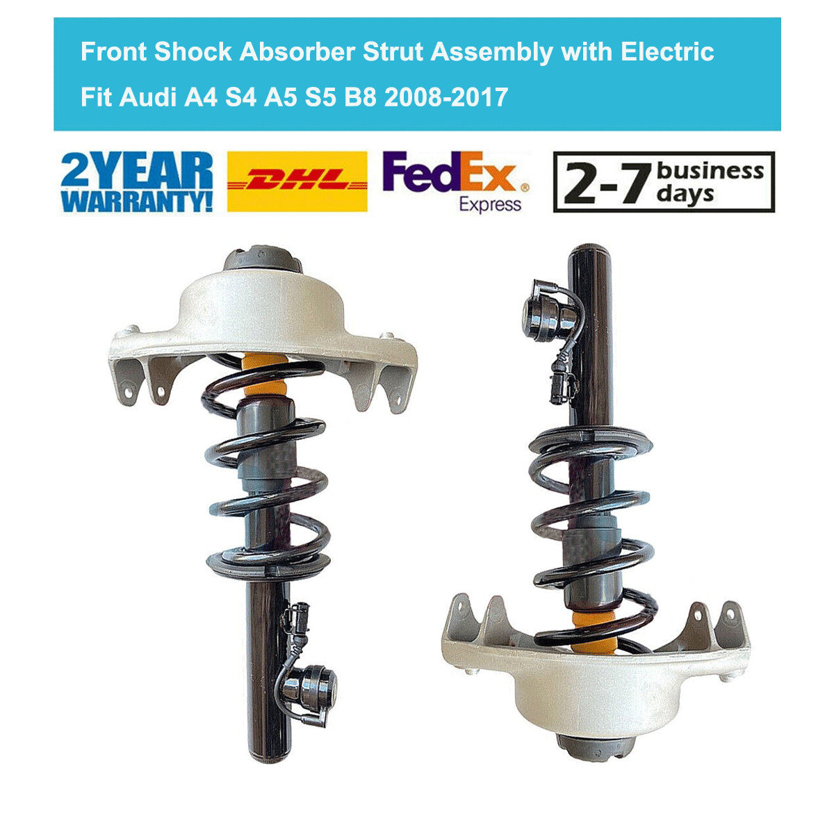 for Audi A4 S4 A5 S5 2009-2016 2PCS Front Shock Coil Spring Struts w/Electric