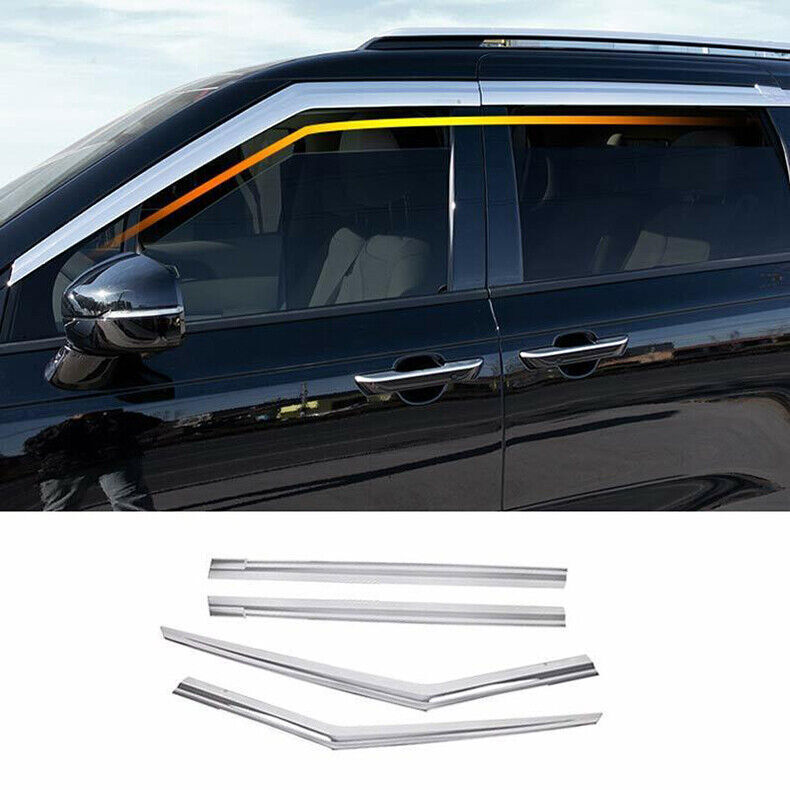 for Kia Carnival 22-24 Chrome Window Visor Vent Sun Shade Rain Guard Door Visor