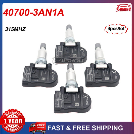 4-pack TPMS tire pressure sensors 40700-3AN1A suitable for Nissan Leaf Sentra Versa 315MHz