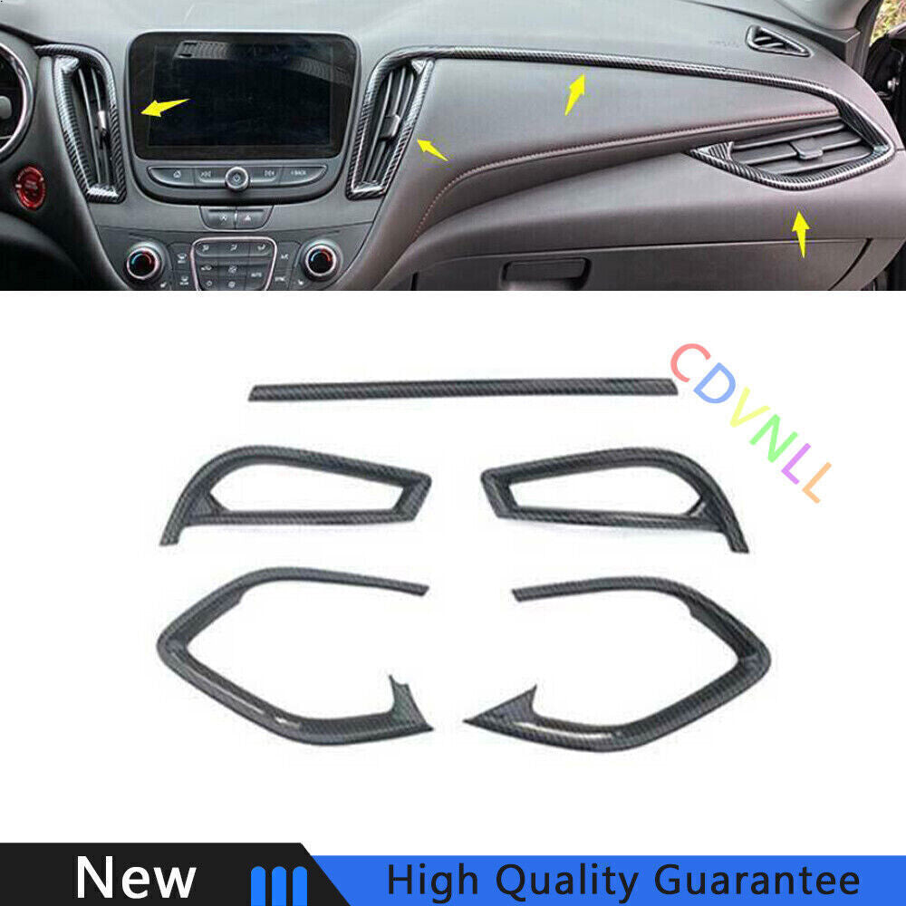 for Chevrolet Malibu 2016-2024 Carbon Central Console Instrument Strip Cover 5X