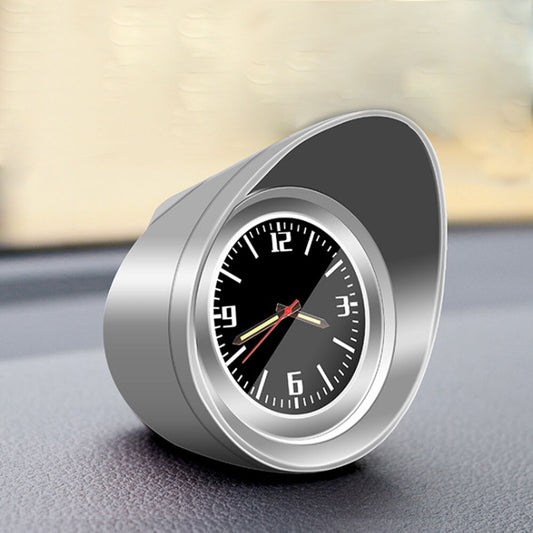 Silver Clock Luminous Pointer Round Display For Car/RV/Truck Interior Dash Mount