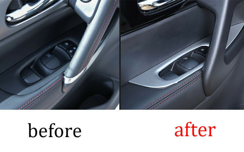for Nissan Rogue Sport 17-22 Silver Window Lock Lift Switch Button Panel Trim 4X