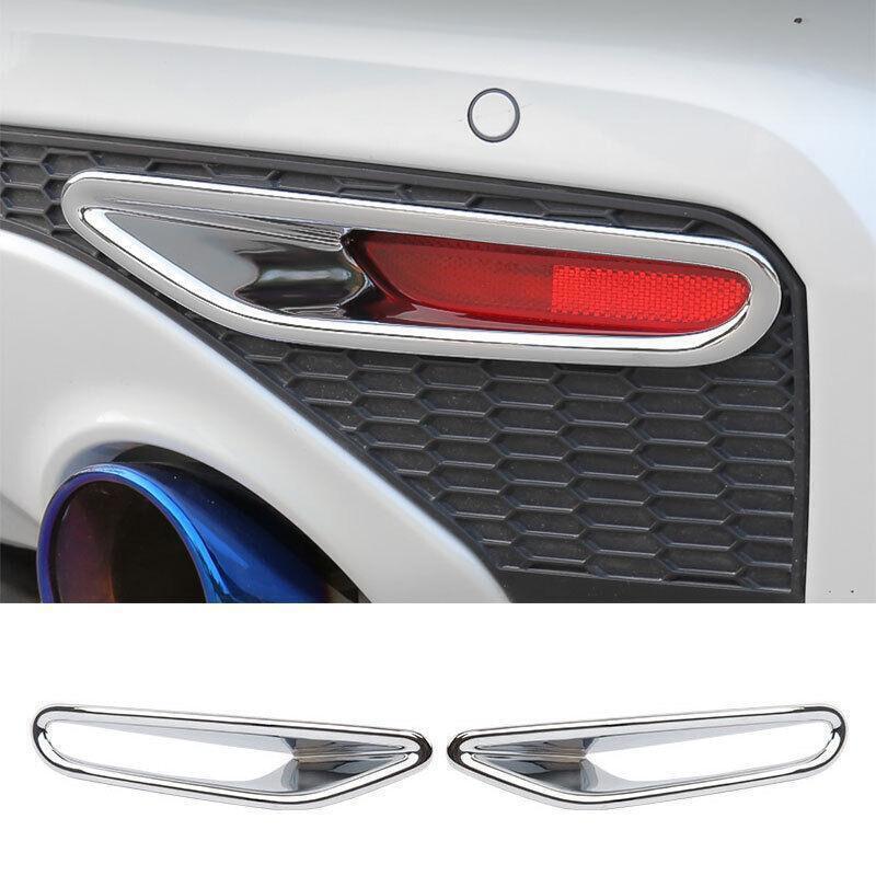 ABS Silver Rear Fog Light Lamp Frame Cover Trim 2X for Nissan Altima 2019-2022