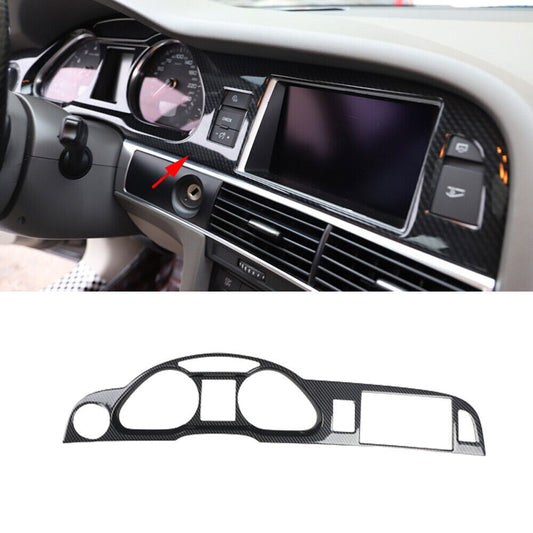 for Audi A6 2008-11 ABS Carbon Fiber Inner Instrument Board Frame Trim Cover 1P