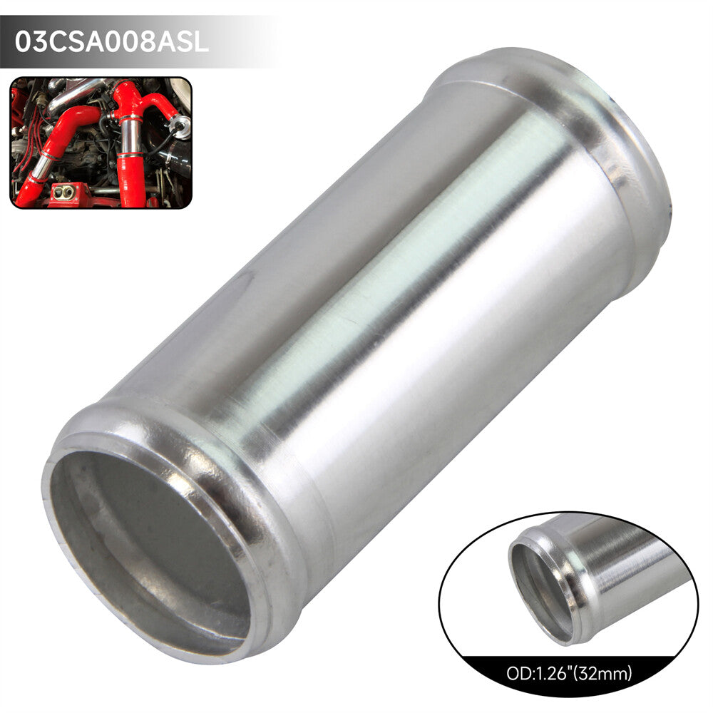 Aluminum Hose Adapter Tube Joiner Pipe Coupler Connector 32mm 1.26 Inch L=76mm