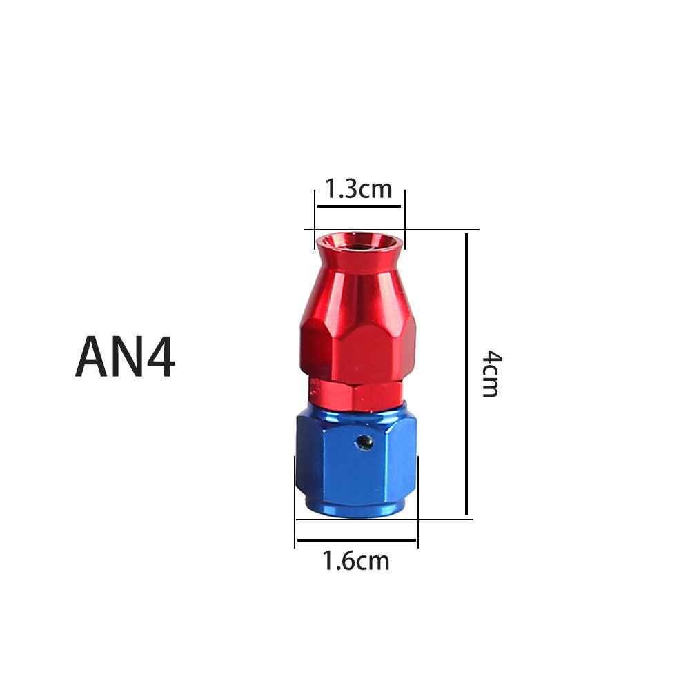 4AN PTFE Hose End Fittings Straight Aluminum Swivel AN4 For PTFE Hose Only Red