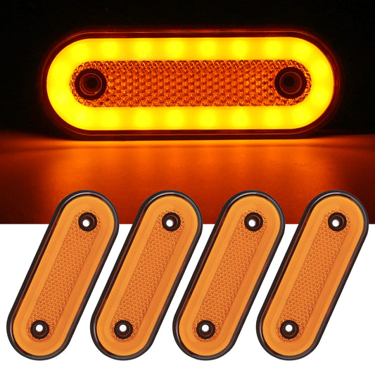 LED Clearance Lamp Front Rear Oval Side Marker Tail Light Trailer Truck 12V 24V