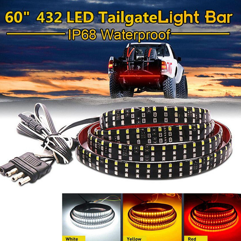 60Inch Pickup Tailgate LED Bar Tail Strip Weatherproof Reverse Turn Signal Light