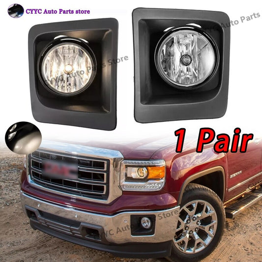 2Pcs For 2014-2016 for GMC for Sierra 1500 FACTORY STYLE Front Foglights Assembly Bulb