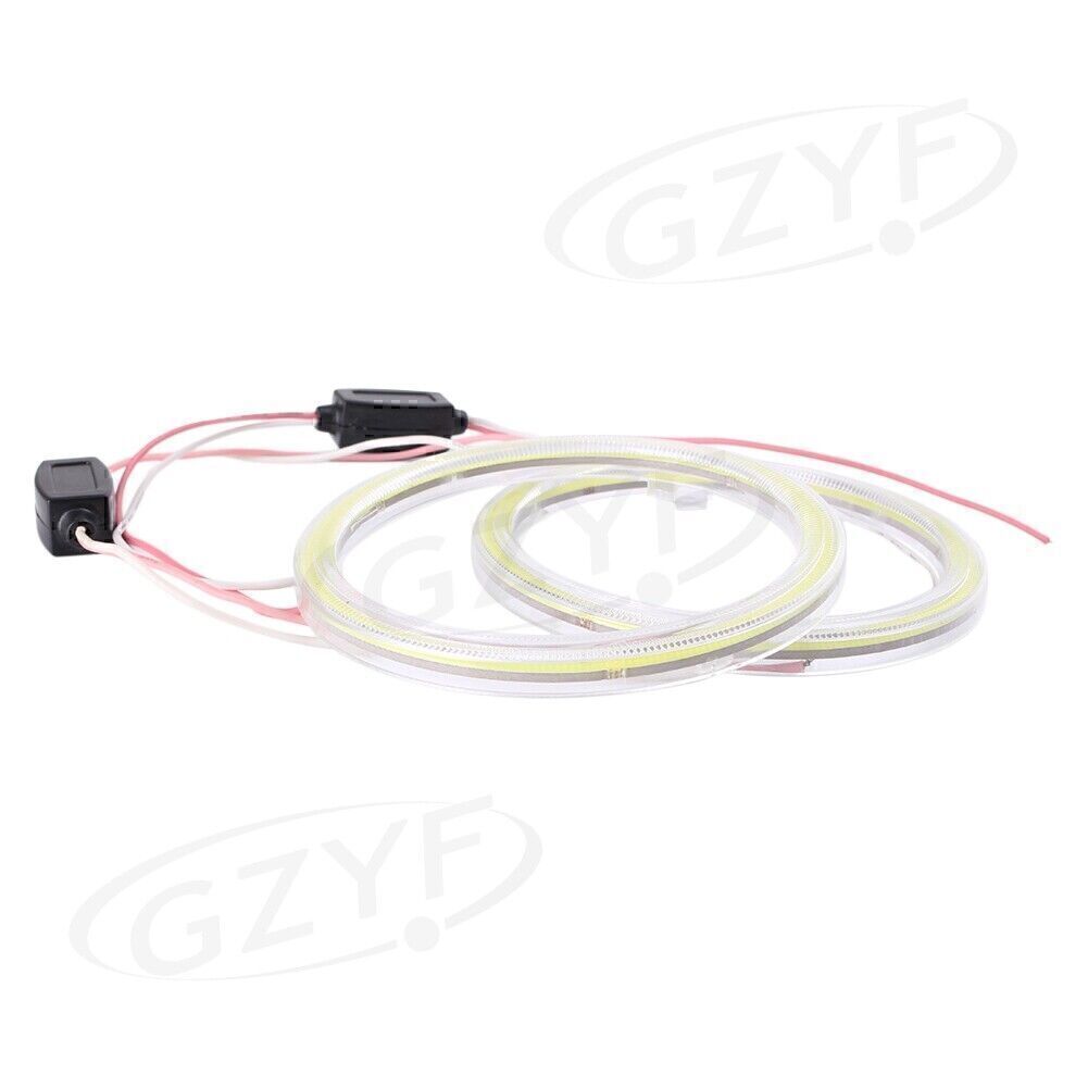 2x 80mm 12V-24V Angel Eyes COB Halo Ring Light Headlight LED Headlamps Bulb po