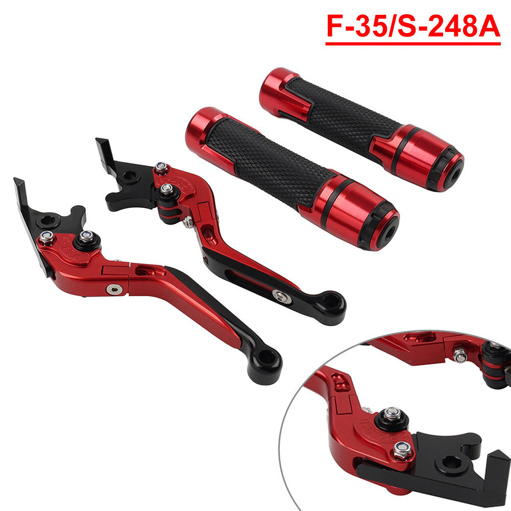 Fold Extendable Brake Clutch Levers Handlebar Grip Set for Suzuki GSXR600/750 US