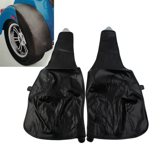 Black PU Leather Flame Rear Trike Fender Bra for Harley Tri Glide Ultra Classic
