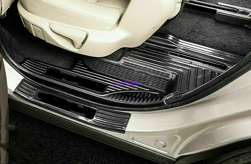 Carbon Fiber Door Sill Scuff Welcome Pedal Trim for Toyota Highlander 2020-2022