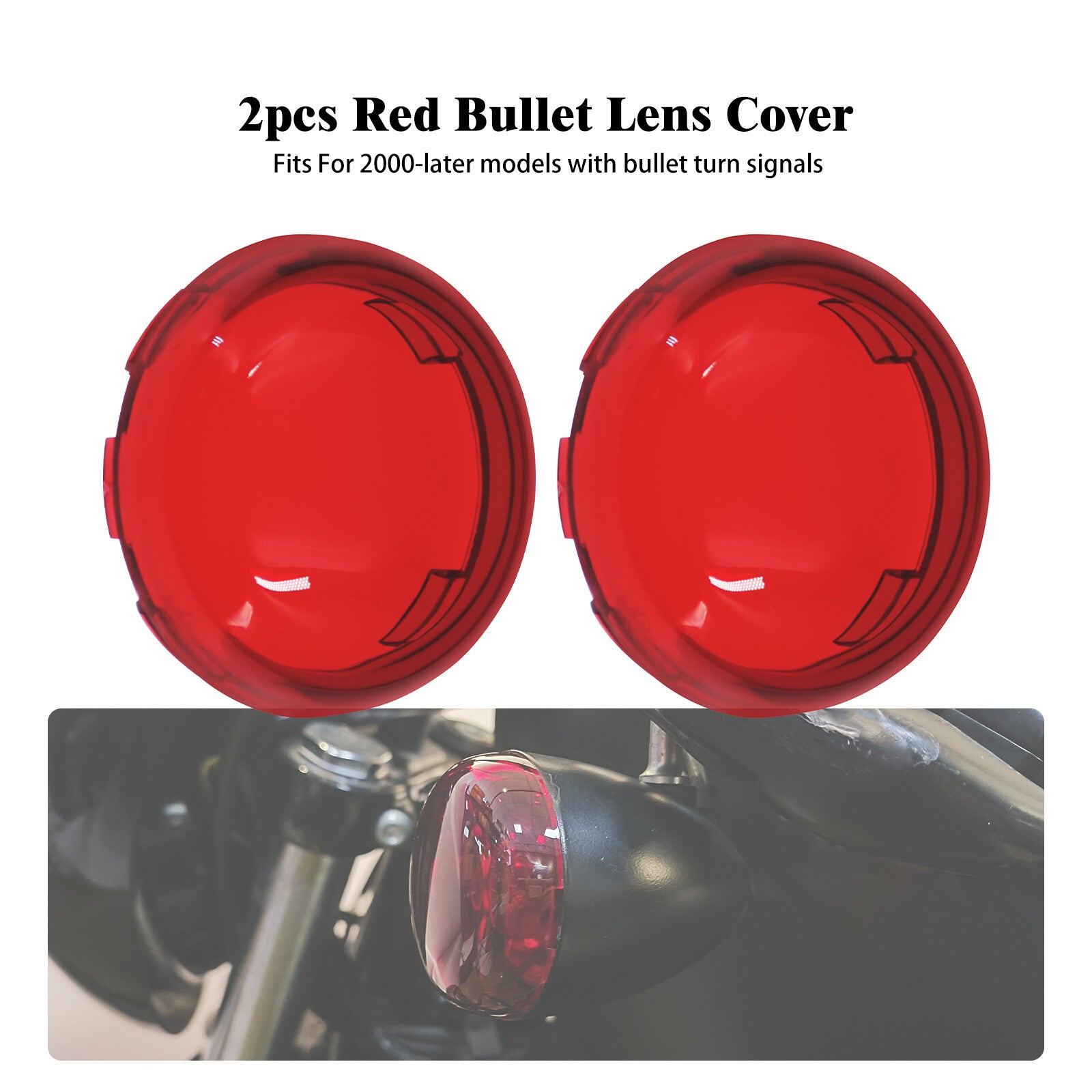 2x Turn Signal Light Red Lens Cover Fit for Harley Road Electra Glide Sportster
