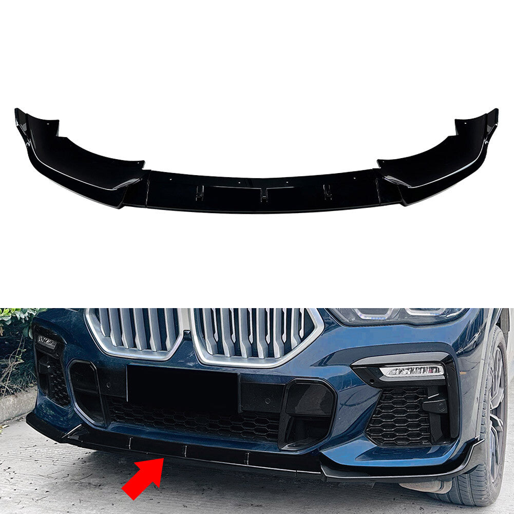 Front Bumper Splitter Spoiler Lip for BMW X6 G06 M Sport 2019-2023 19 21