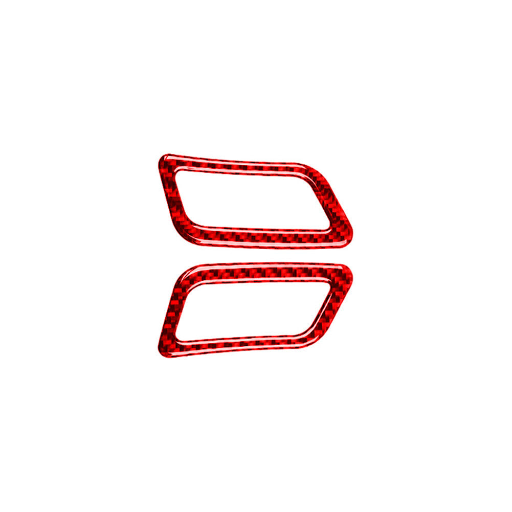 2Pcs Red Carbon Fiber Dash Defogger Vent Cover Trim for Nissan Rogue 2014-2016