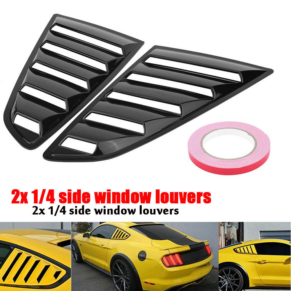 Car 1/4 25 cent side window louver scoop cover ventilation cover for Ford for Mustang 15-18