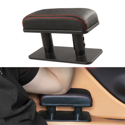PU car door height adjustable side elbow support armrest box bracket black