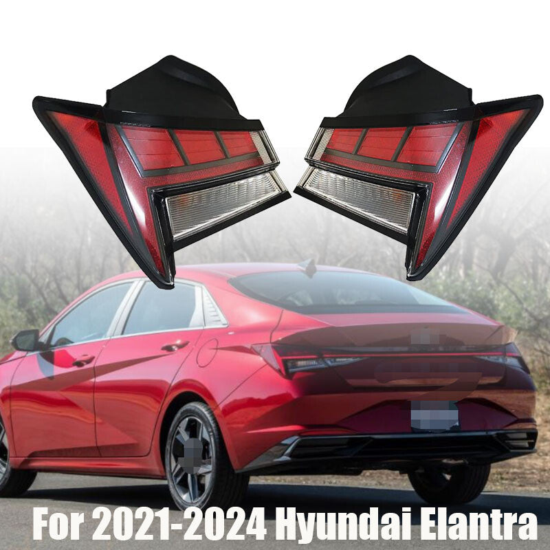 A pair of LED taillights for the for Hyundai for Elantra 2021-2024, including left and right brake lights.