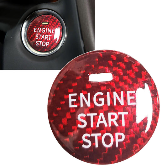 Carbon Fiber Start Stop Button Sticker Fit for Mazda CX-3 CX-4 CX-5 CX-8 MX-5 Red