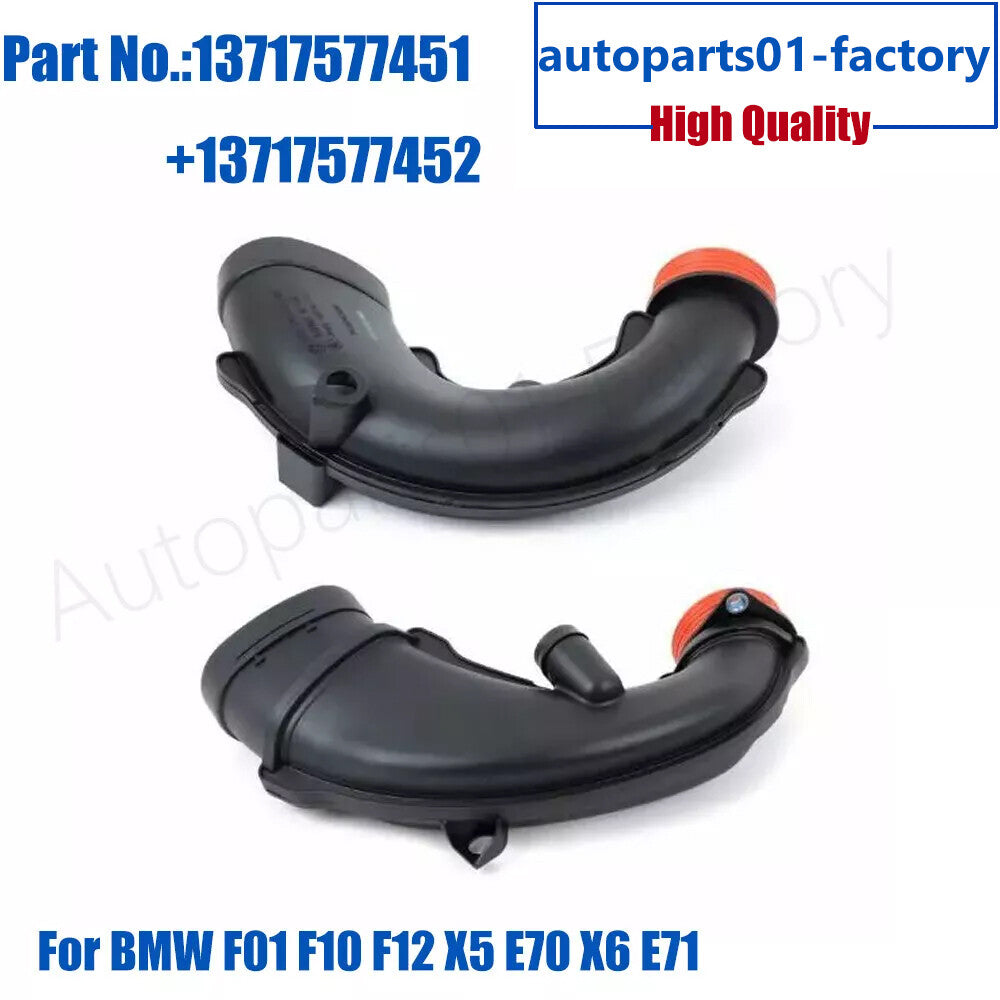 1Pair LeftRight Engine Air Intake Hoses Fit for BMW F01 F10 F12 X5 E70 X6 E71