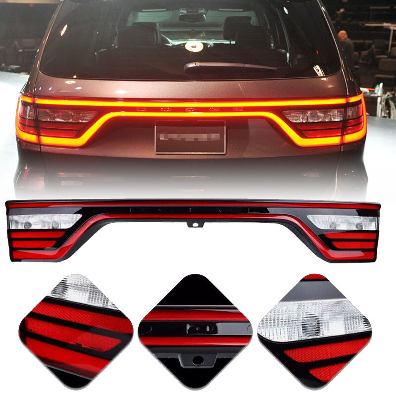 Rear LED liftgate taillights for 2014-2022 for Dodge Durango with camera port, red.