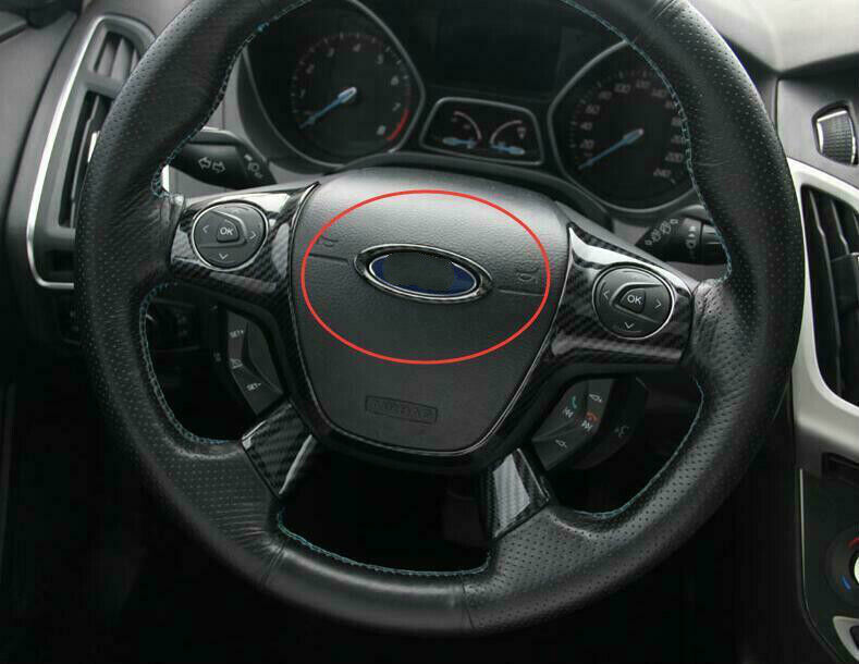1P Carbon Fiber Inner Steering Wheel Ring Moulding Trim For 2015-2018 for Ford Focus