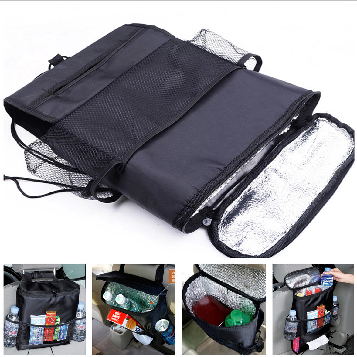 Universal Car for Seat Vehicle Keep Warm Cold Brand Storage Bag Box Organizer Black