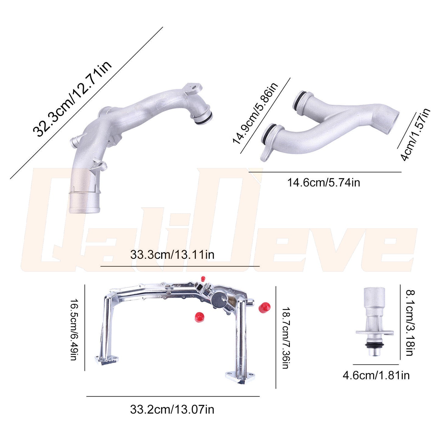 Upgraded aluminum cooling water hose kit for 2014-2019 for Land Rover for Range Rover 3.0 SC
