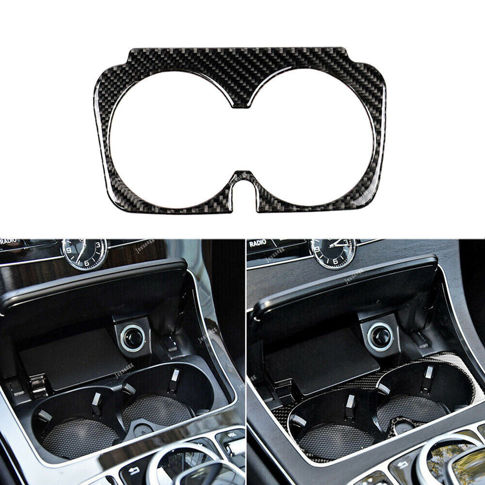 Carbon Fiber Inner Water Cup Holder Sticker Trim For W205 C300 C43 C63 2015-2018